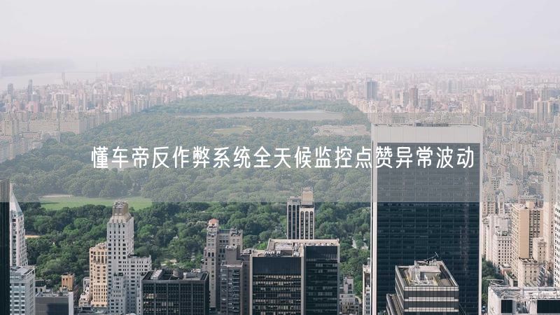 懂车帝反作弊系统全天候监控点赞异常波动