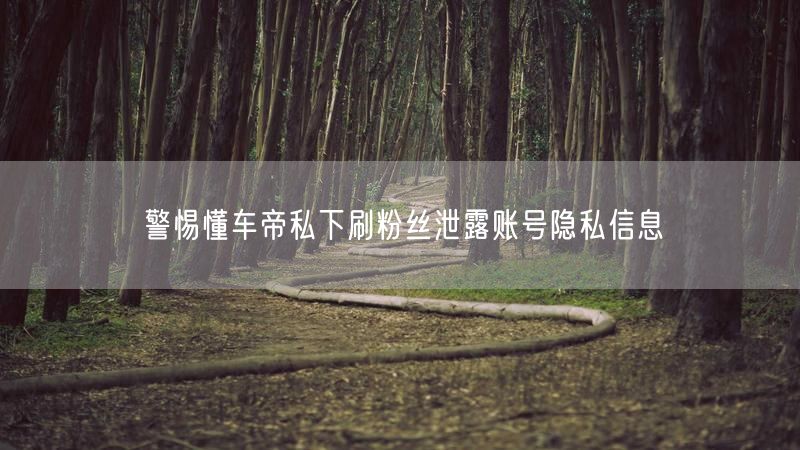 警惕懂车帝私下刷粉丝泄露账号隐私信息