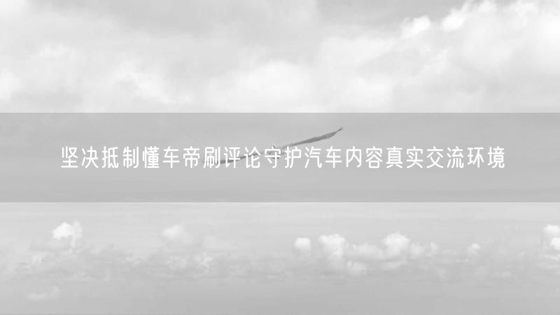 坚决抵制懂车帝刷评论守护汽车内容真实交流环境