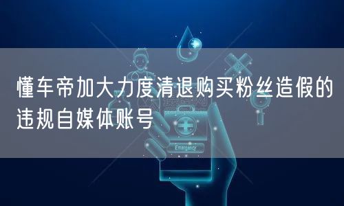 懂车帝加大力度清退购买粉丝造假的违规自媒体账号