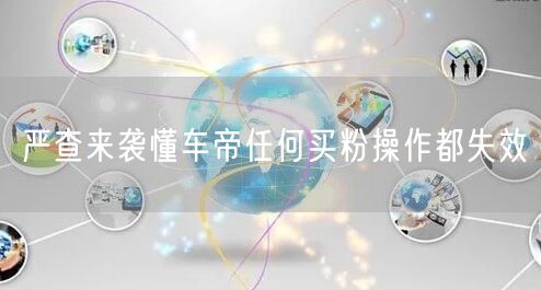 严查来袭懂车帝任何买粉操作都失效
